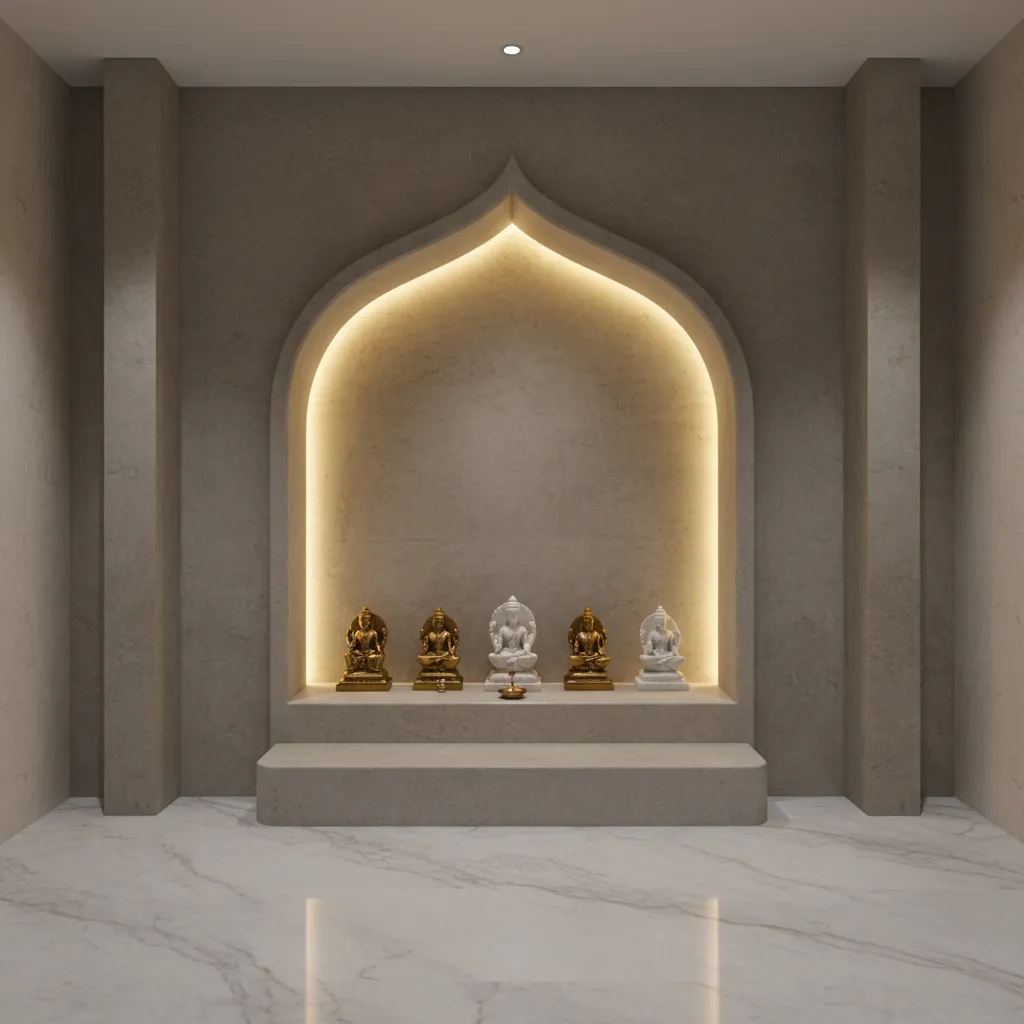 Pooja Room Design 5 Cement Work Ideas That Shine