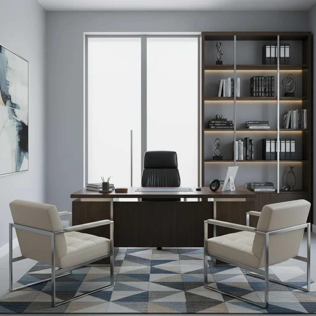 Center Desk Layout Facing the Door