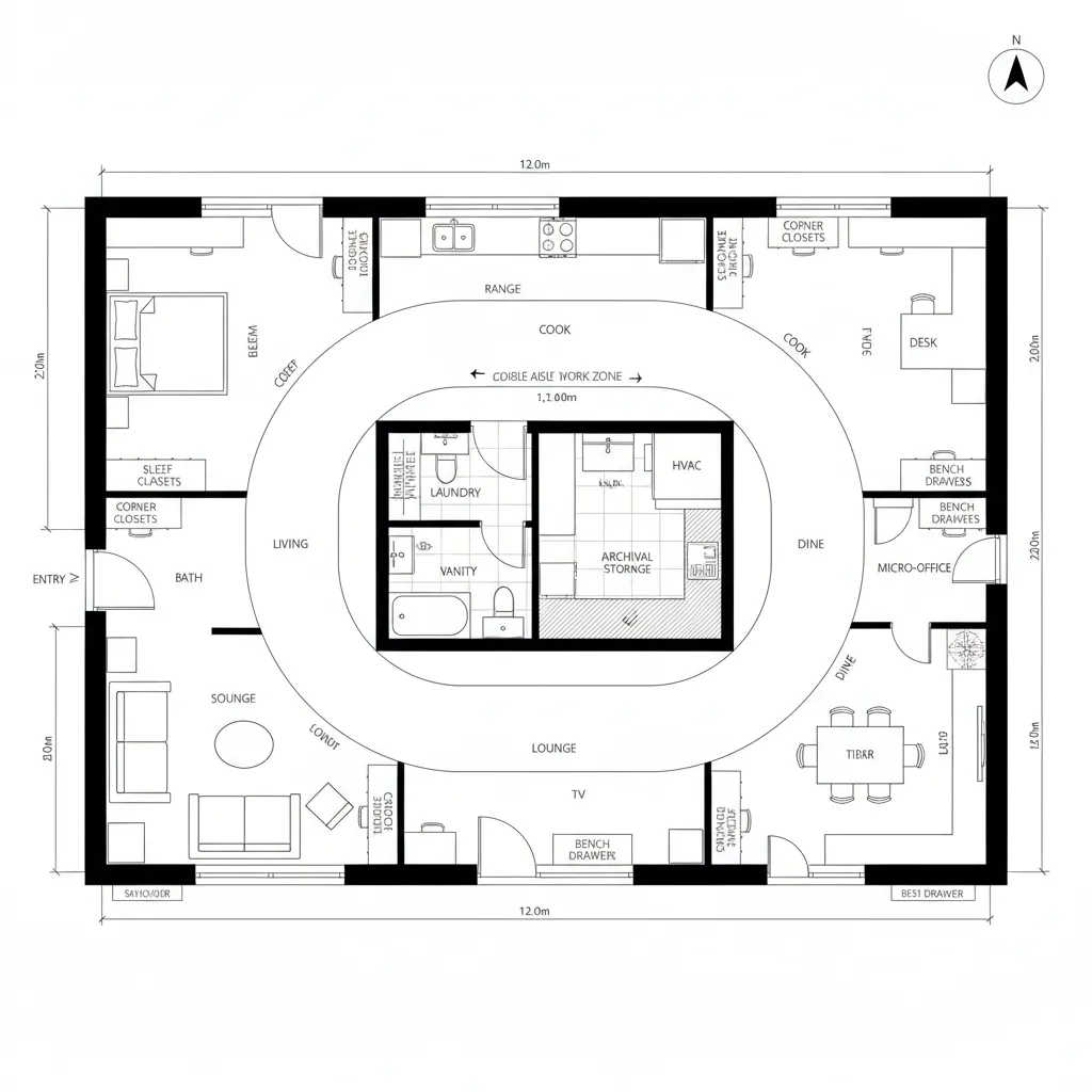 Central Core With Perimeter Loop