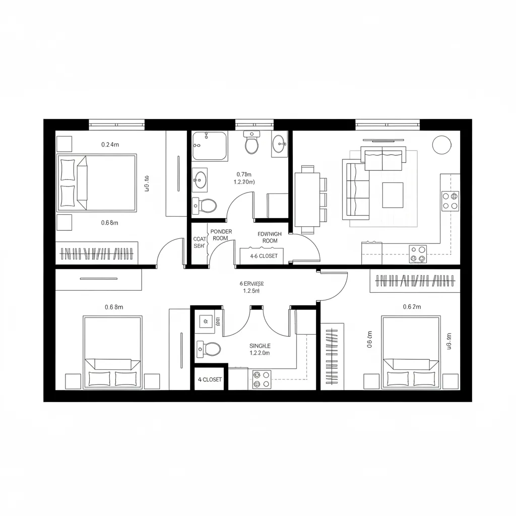 Central Core Services + Perimeter Rooms