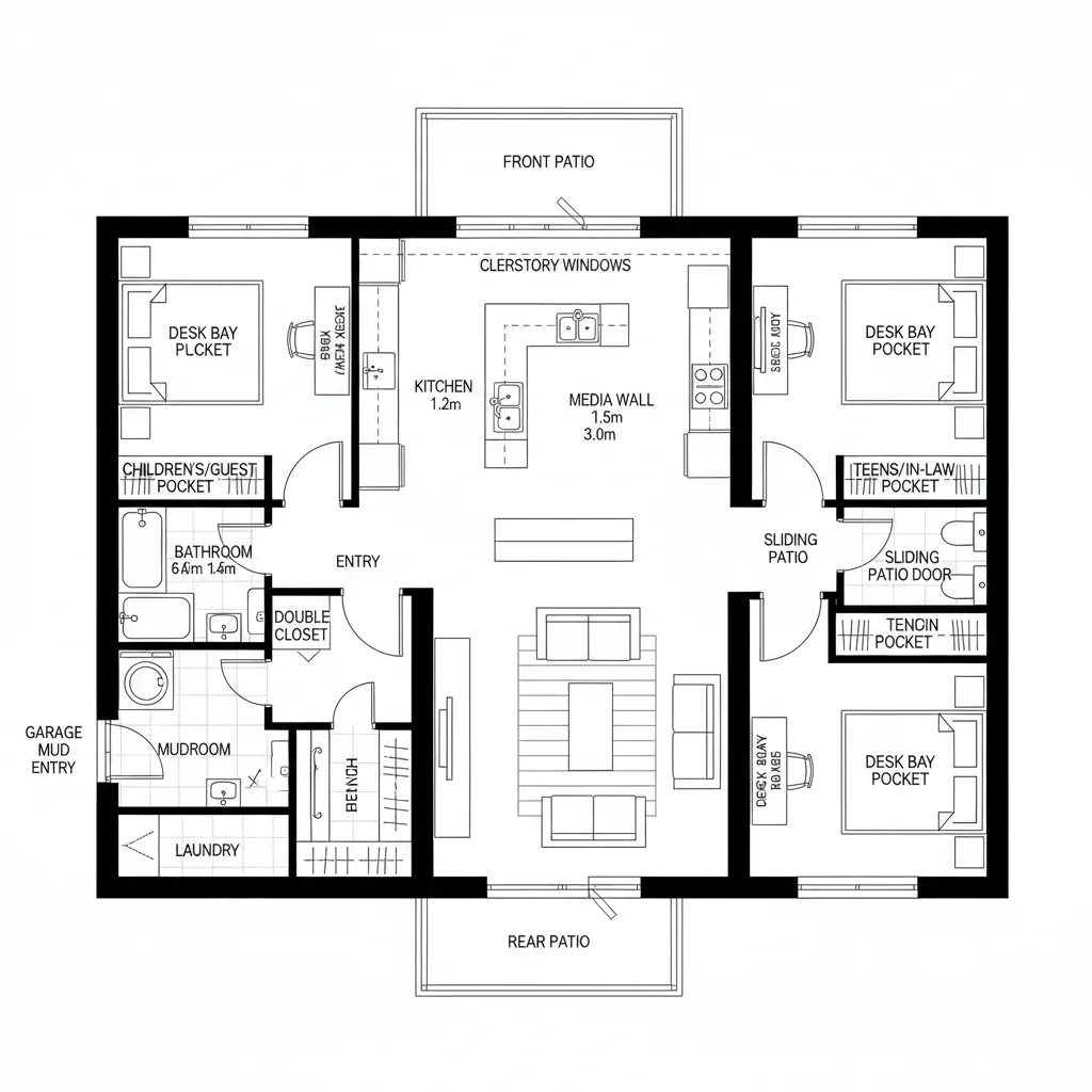 Central Spine with Dual Pocket Suites