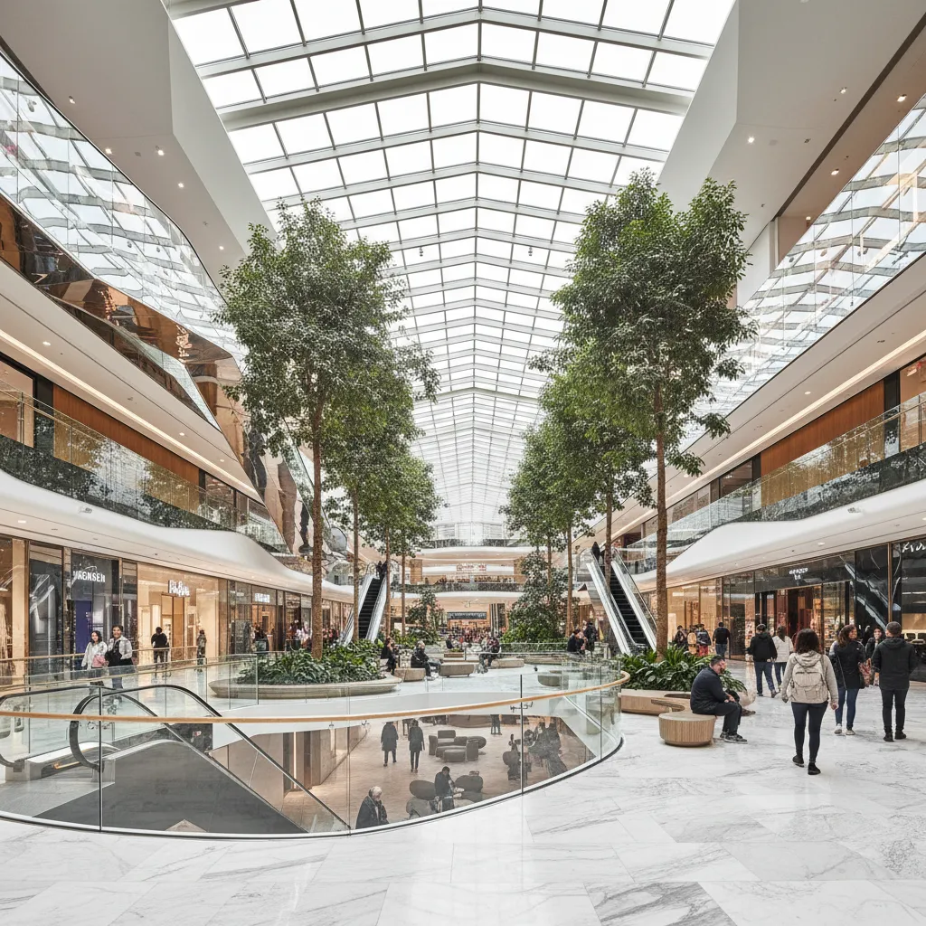 Diseño de interiores y paisajismo en centros comerciales