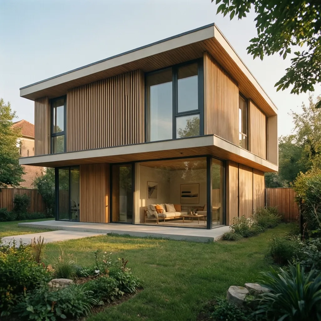 Casa moderna con fachada ventilada de panel cerámico