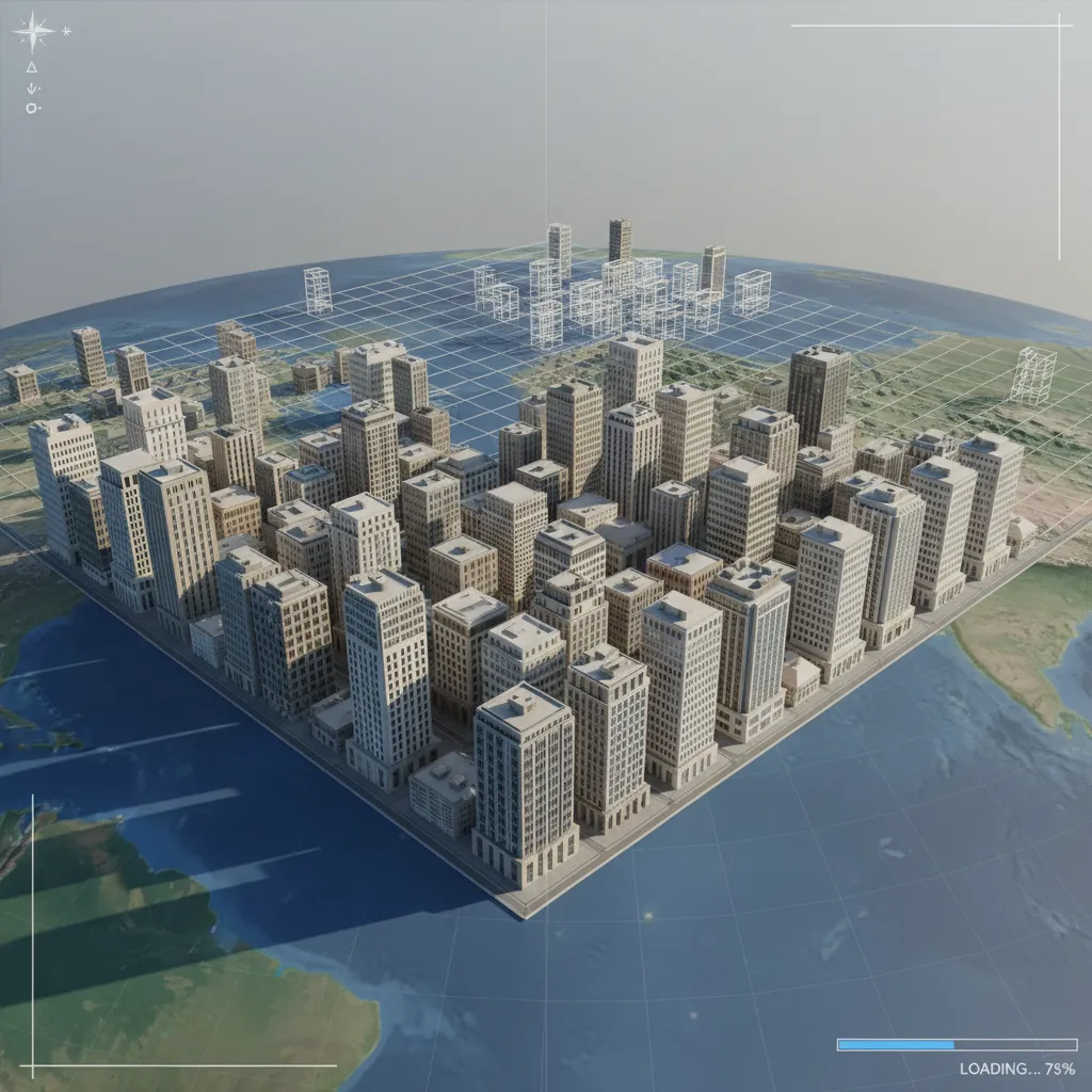 Visualization of Cesium 3D Tiles streaming for city scale models