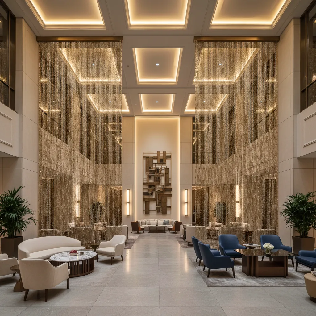 Chain Decor in Commercial Interior Design: How restaurants, hotels, and retail spaces use decorative chains to create texture, zoning, and memorable architectural features