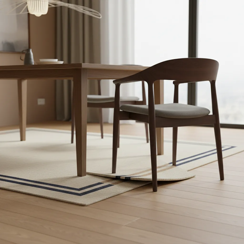 Dining chair legs catching the edge of a dining room rug