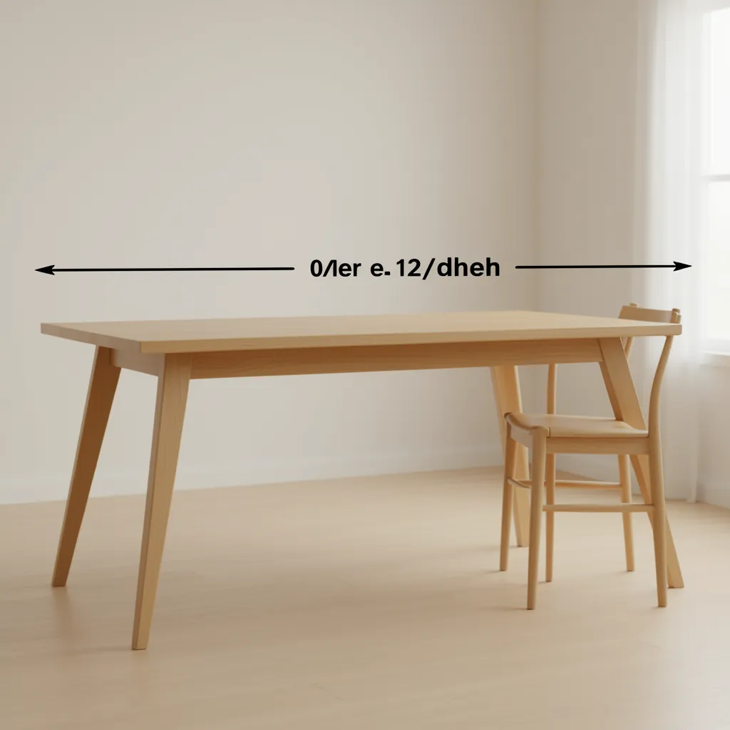 Measurement showing correct space between chair seat and table