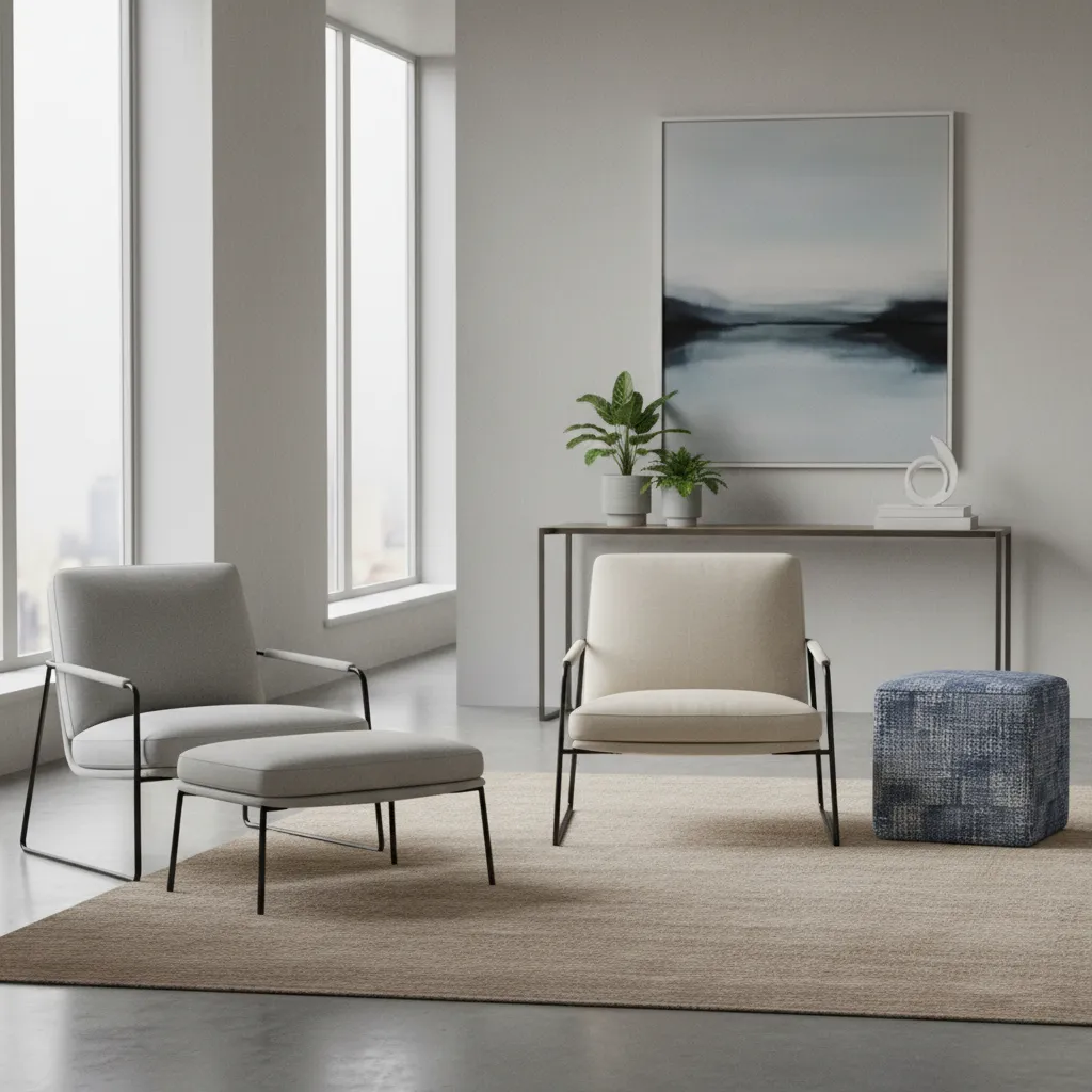 comparison of correct and incorrect chair and ottoman height alignment
