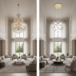 Chandeliers vs Pendant Lighting for High Ceiling Living Rooms