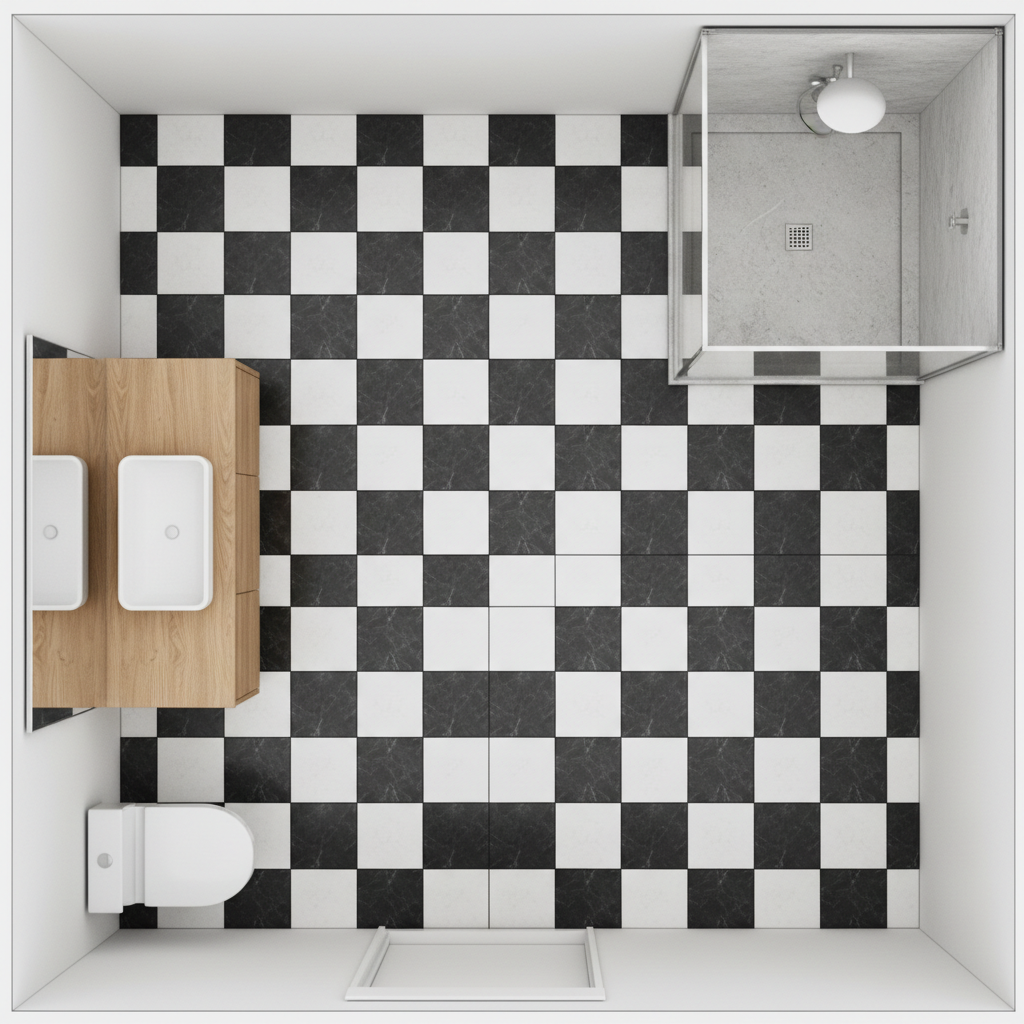 Checkerboard Bathroom Floor Too Busy? Pick the Right Tile Size