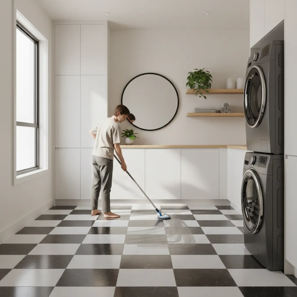 Best Cleaning Products for Checkerboard Laundry Room Floors