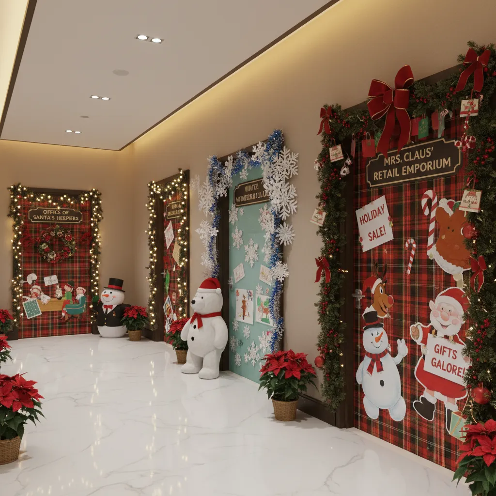 Christmas Door Decorating Contests in Offices, Schools, and Retail Spaces