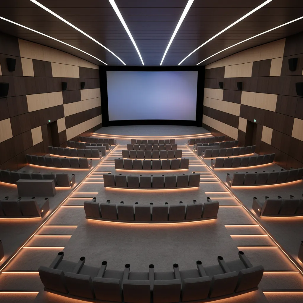 Cinema seating clusters and aisle design improving crowd evacuation flow