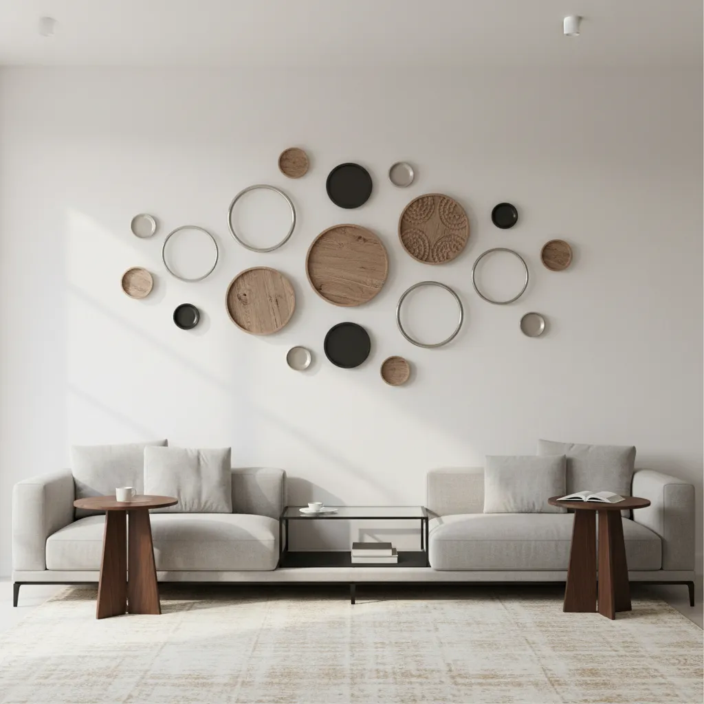 How to Arrange Multiple Circle Wall Decorations on a Large Wall