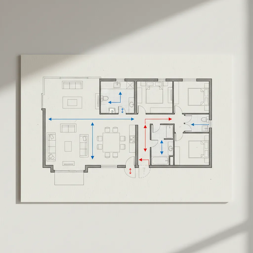 Diagrama de circulación dentro de una vivienda