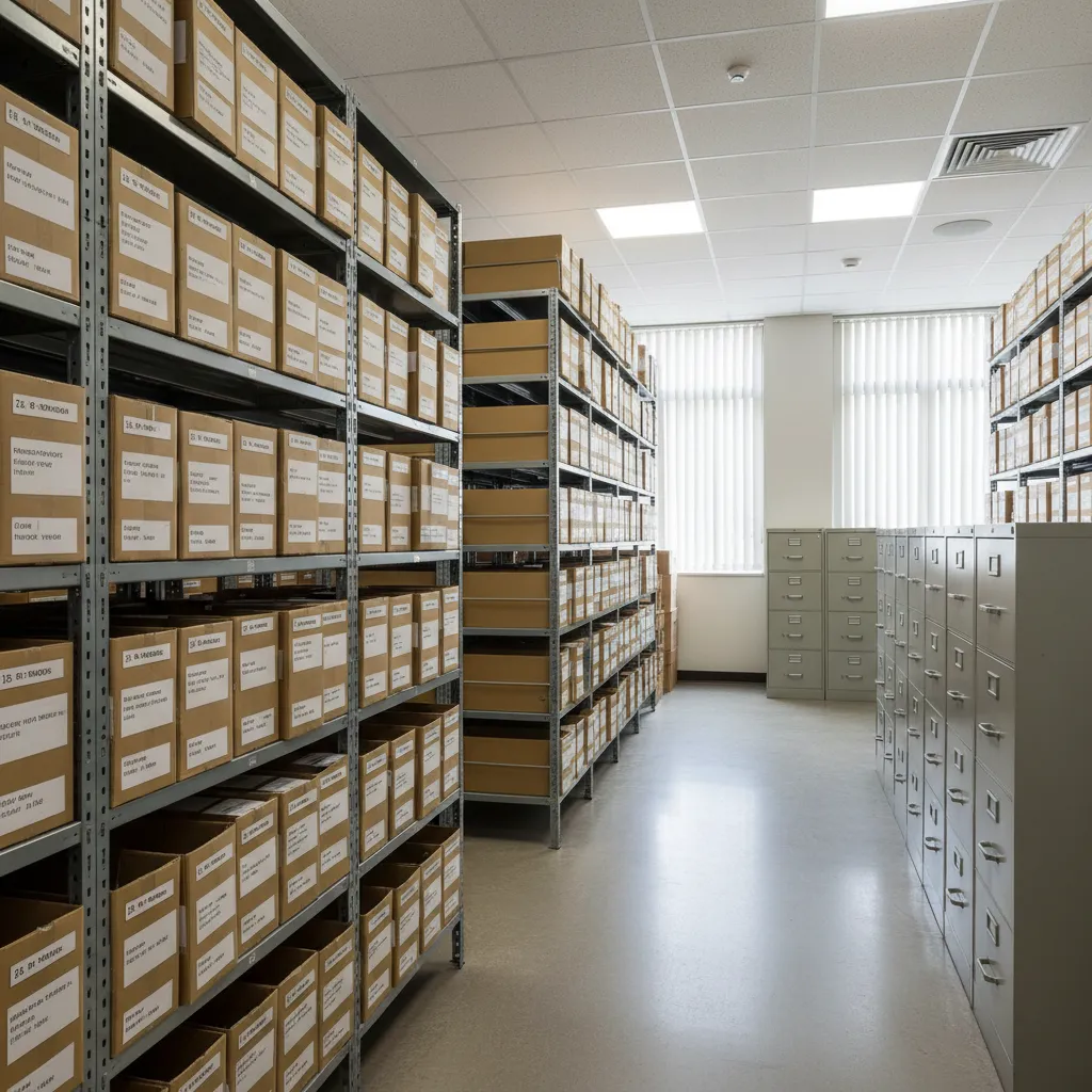 municipal building department archive storing construction plans