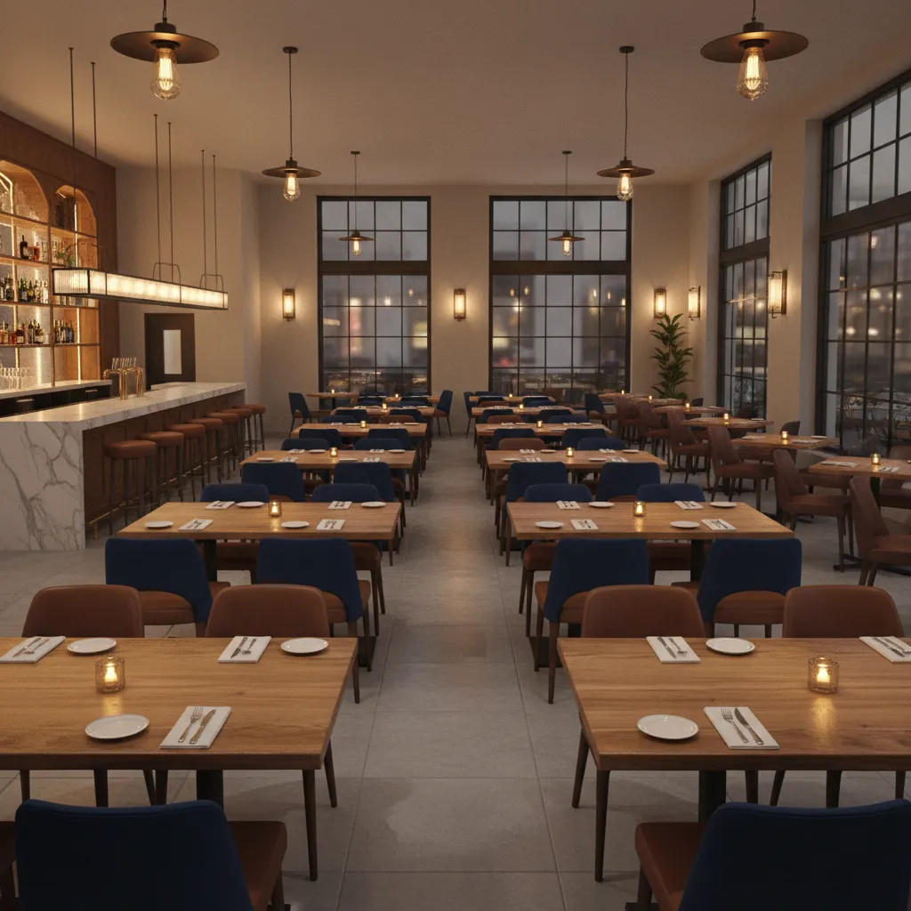Dining room seating area inside City Perch Kitchen Fort Lee restaurant