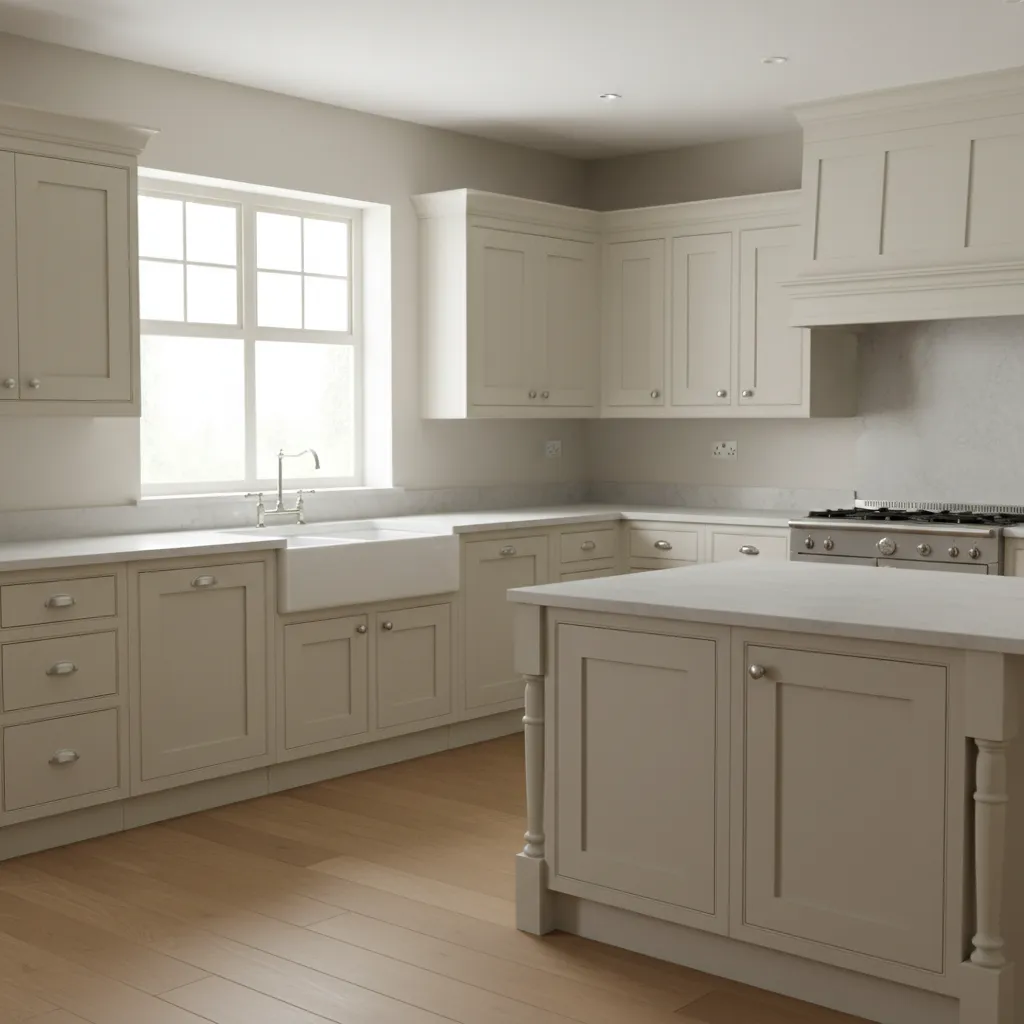 classic kitchen showing five piece shaker cabinet door construction