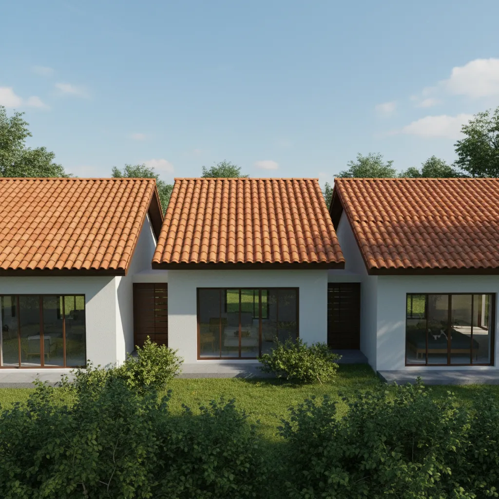Comparison of flat clay tiles and barrel clay tiles on residential roofs