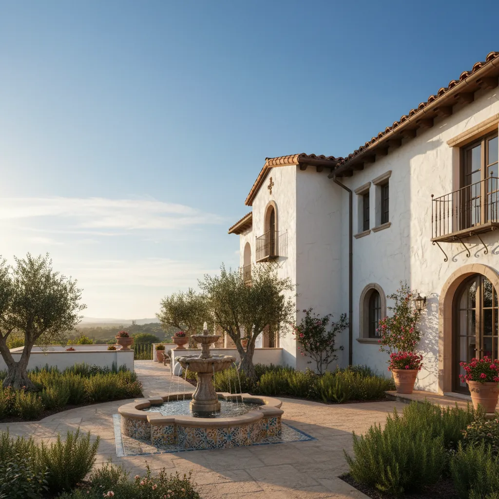spanish style home with clay tile roof