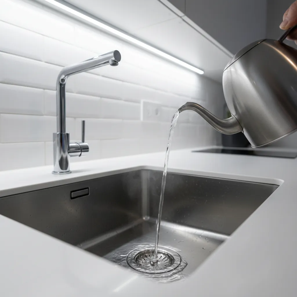 clean stainless steel kitchen sink drain preventing fruit flies