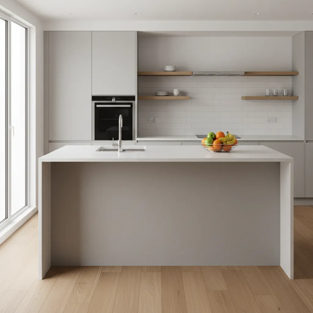clean organized modern kitchen with fruit stored properly and dry sink area