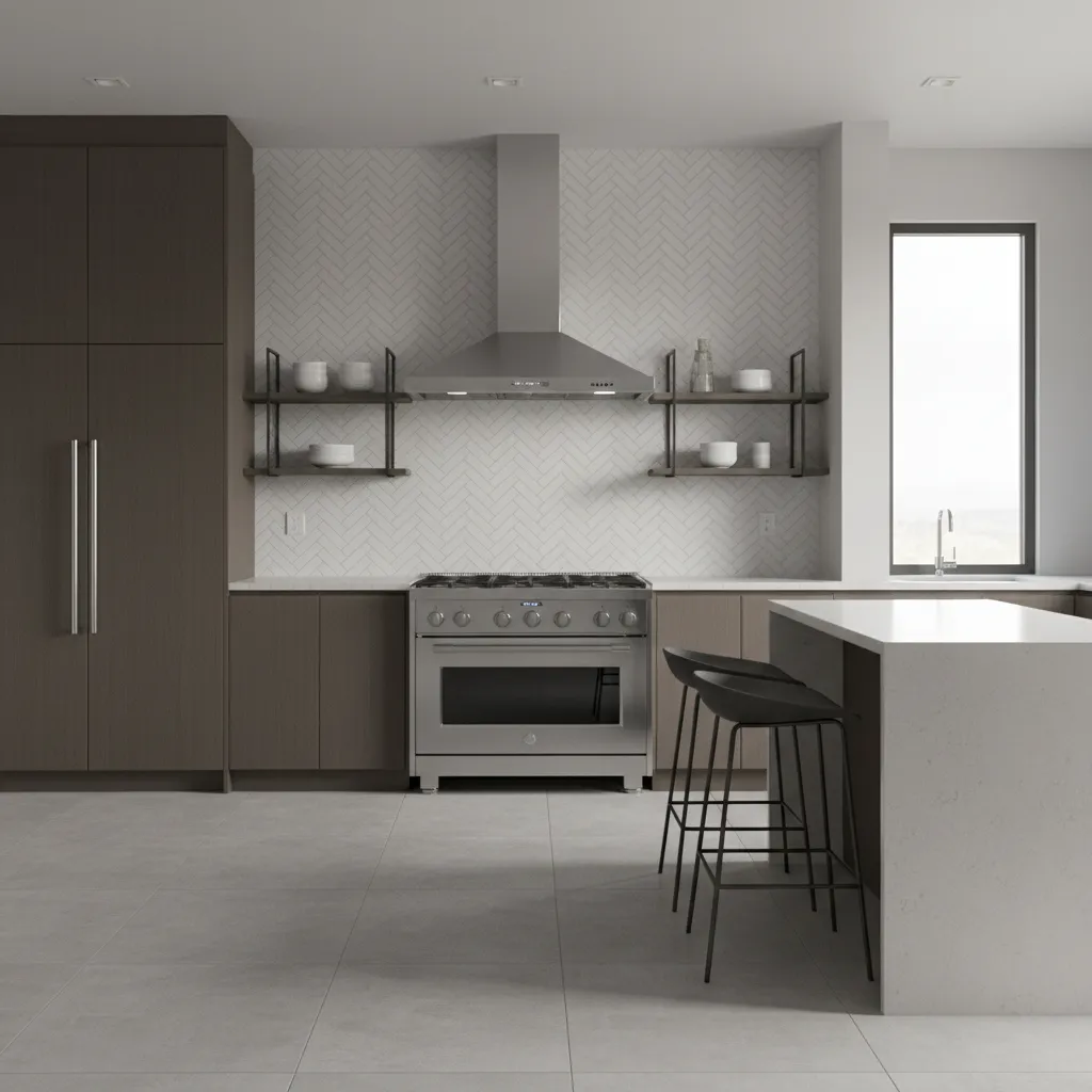 clean stainless steel range hood above stove in modern kitchen