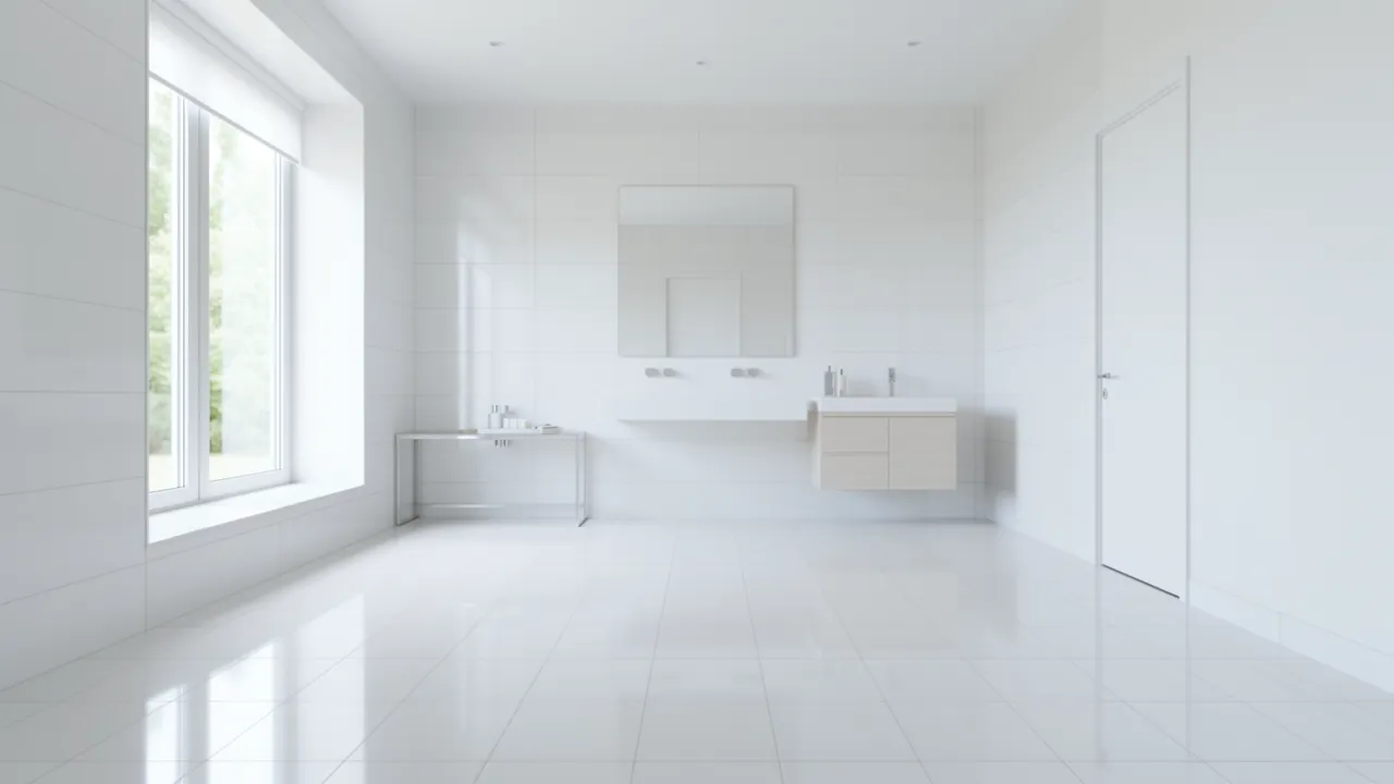 sparkling clean bathroom tiles after deep cleaning