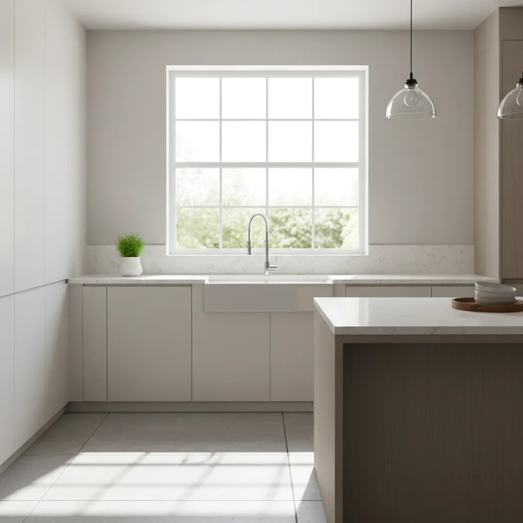bright streak free kitchen window after grease cleaning