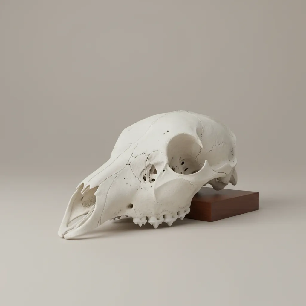 Professionally cleaned animal skull prepared for decorative display