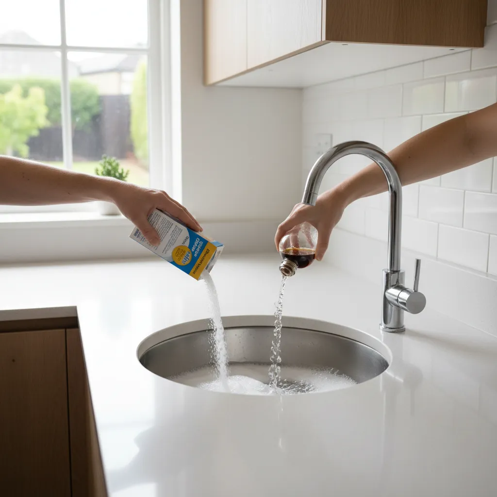 cleaning kitchen sink drain to remove fly breeding sources