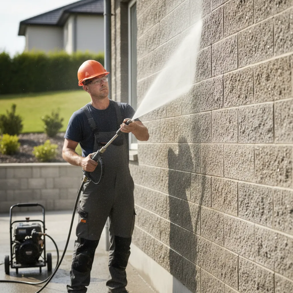 cleaning and preparing a concrete block wall before painting