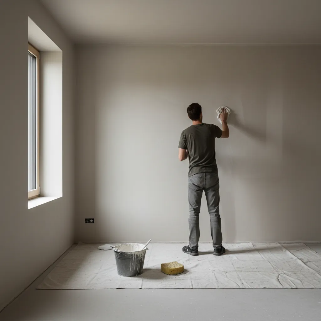 cleaning drywall surface before limewash preparation