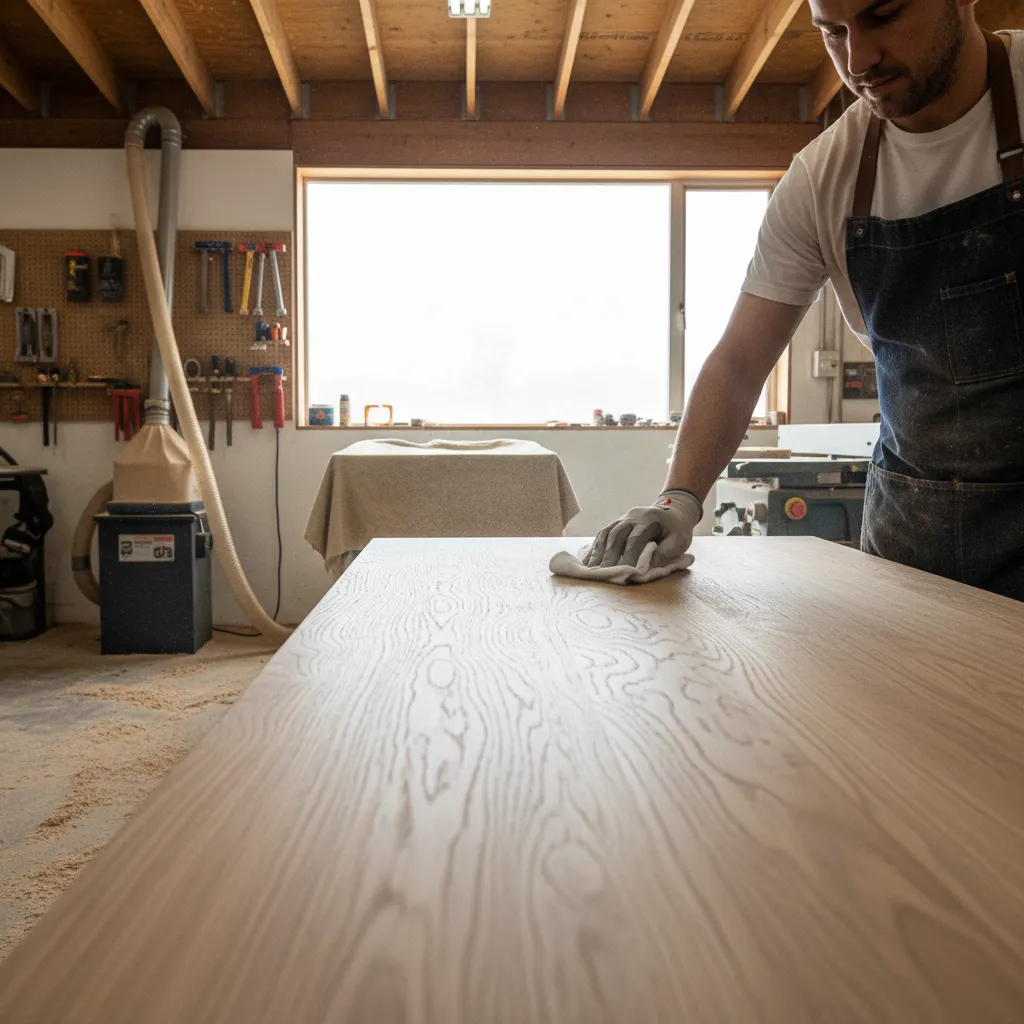 Cleaning sanding dust from wooden surface before re staining