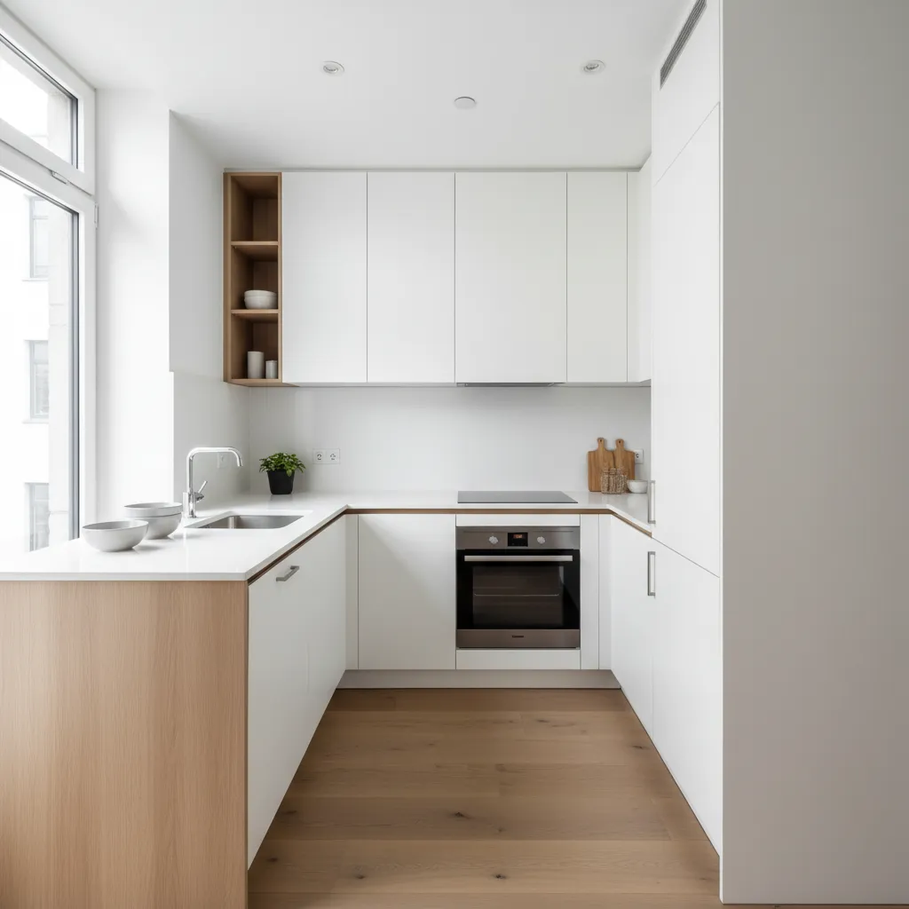 Diseño de cocina integral para casa pequeña