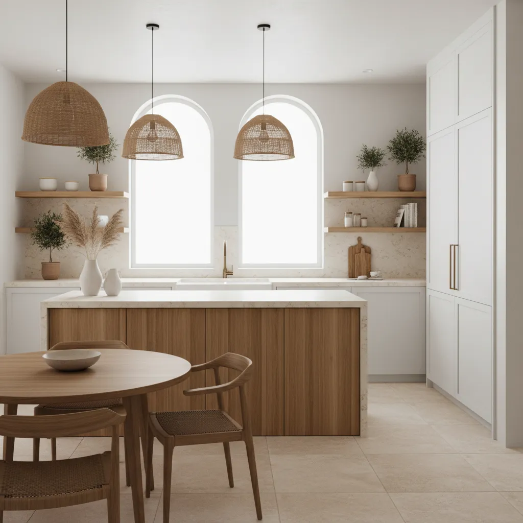 Cocina moderna con elementos mediterráneos