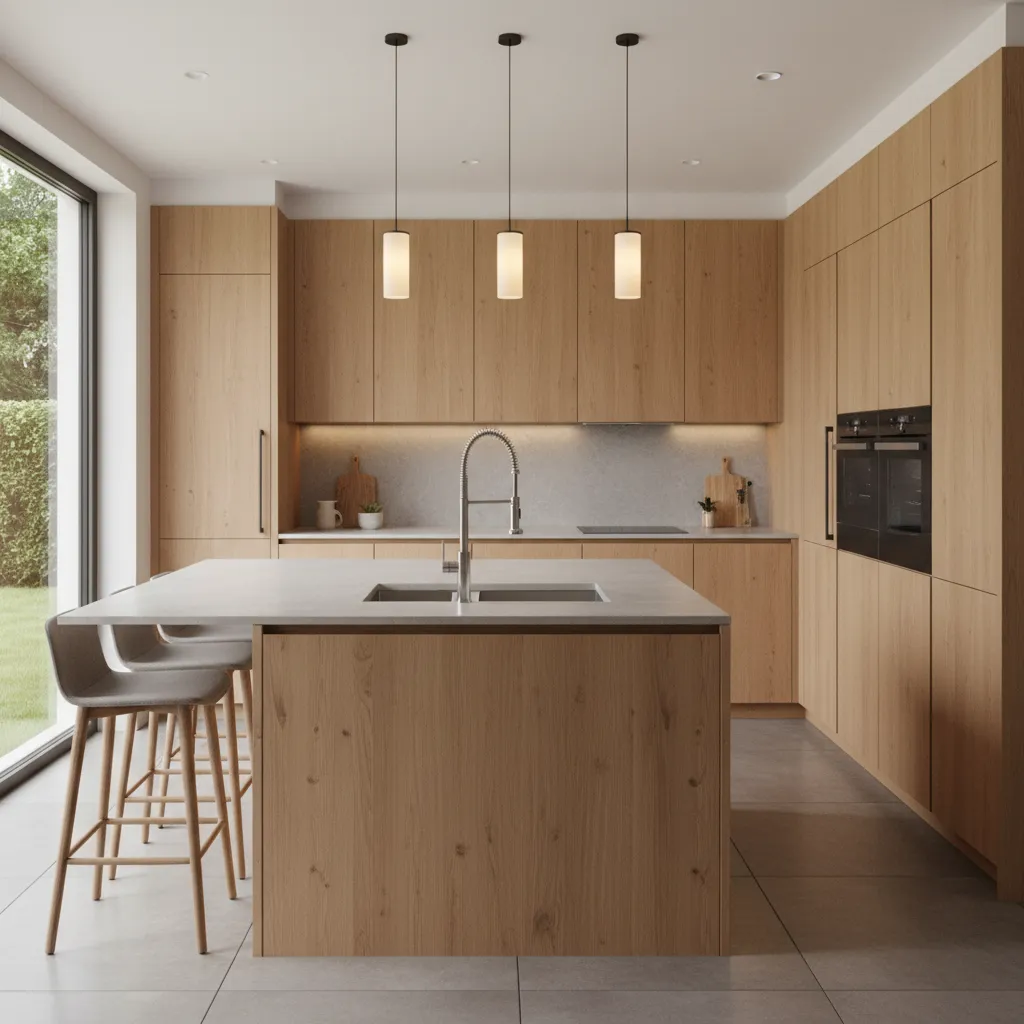 Cocina moderna con buena ergonomía y distribución funcional