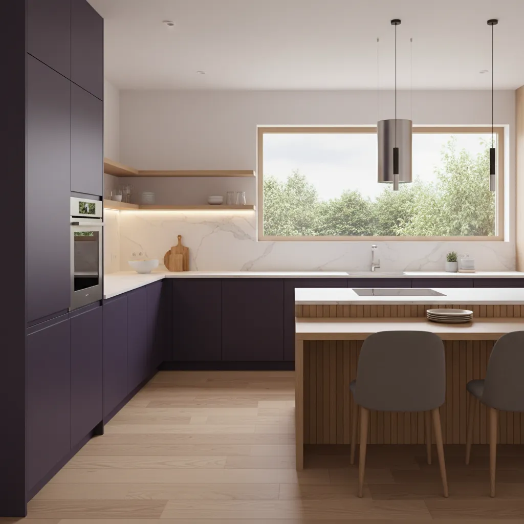 Cocinas moradas: ideas de diseño que sí funcionan