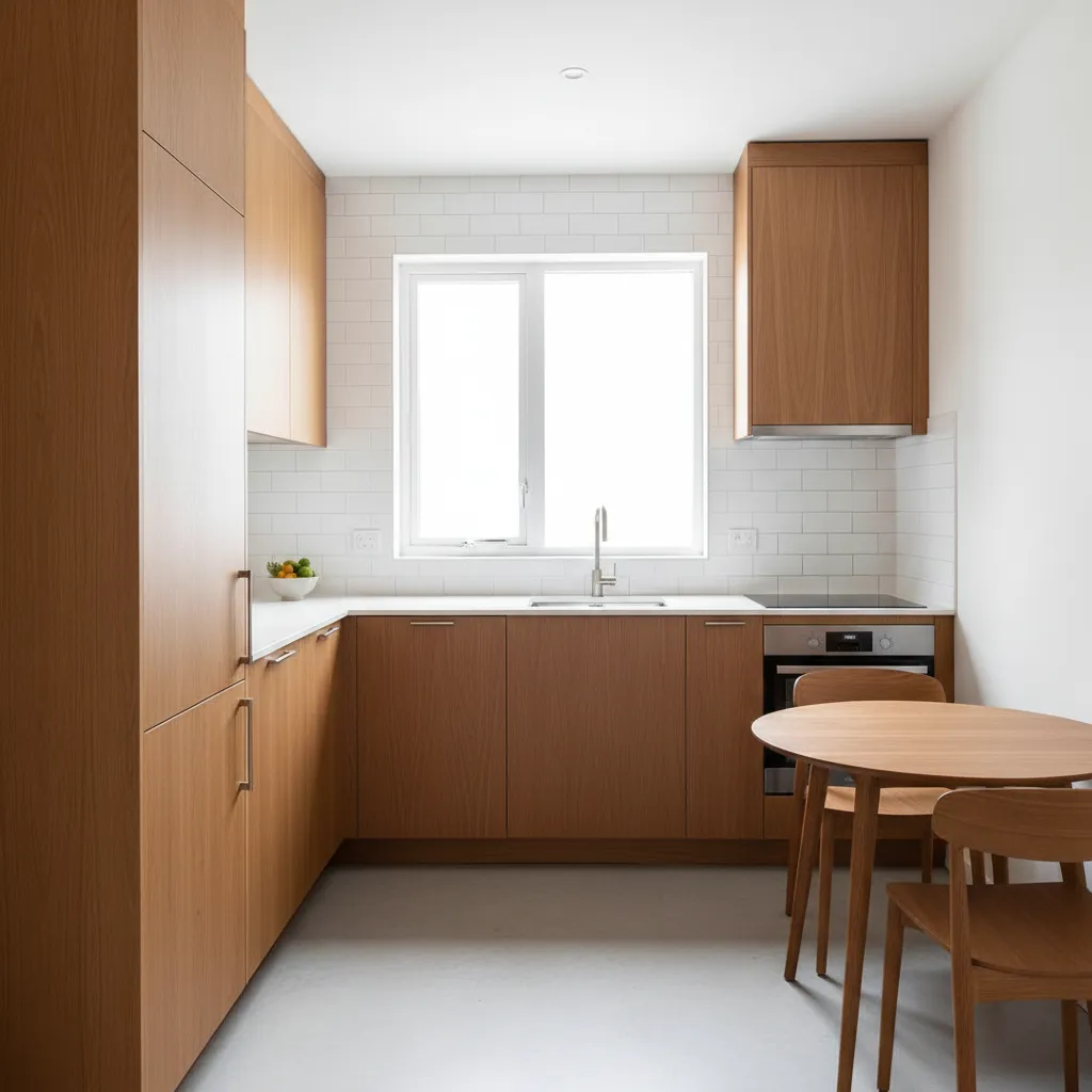 Cocina pequeña en L optimizada para casa compacta