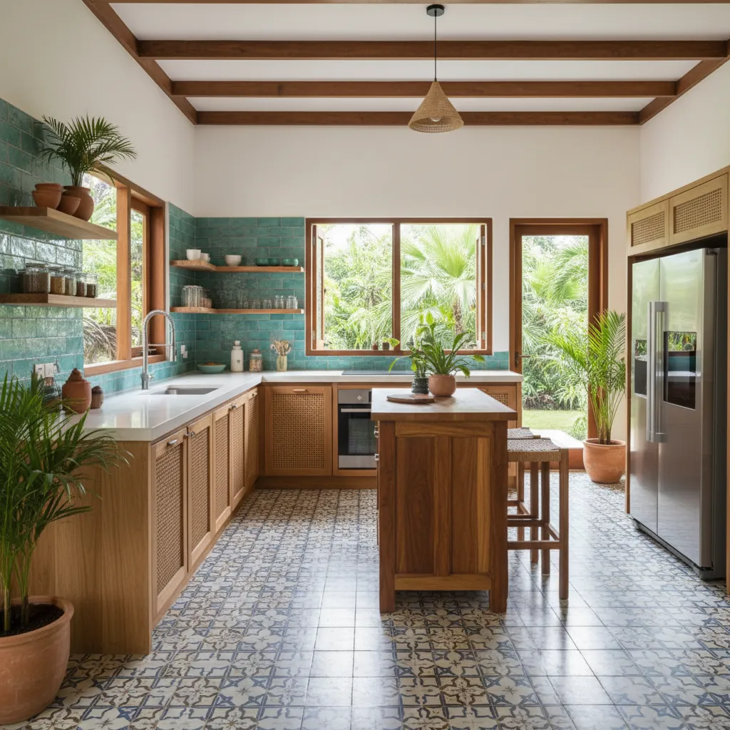Cocina pequeña con distribución en L optimizada