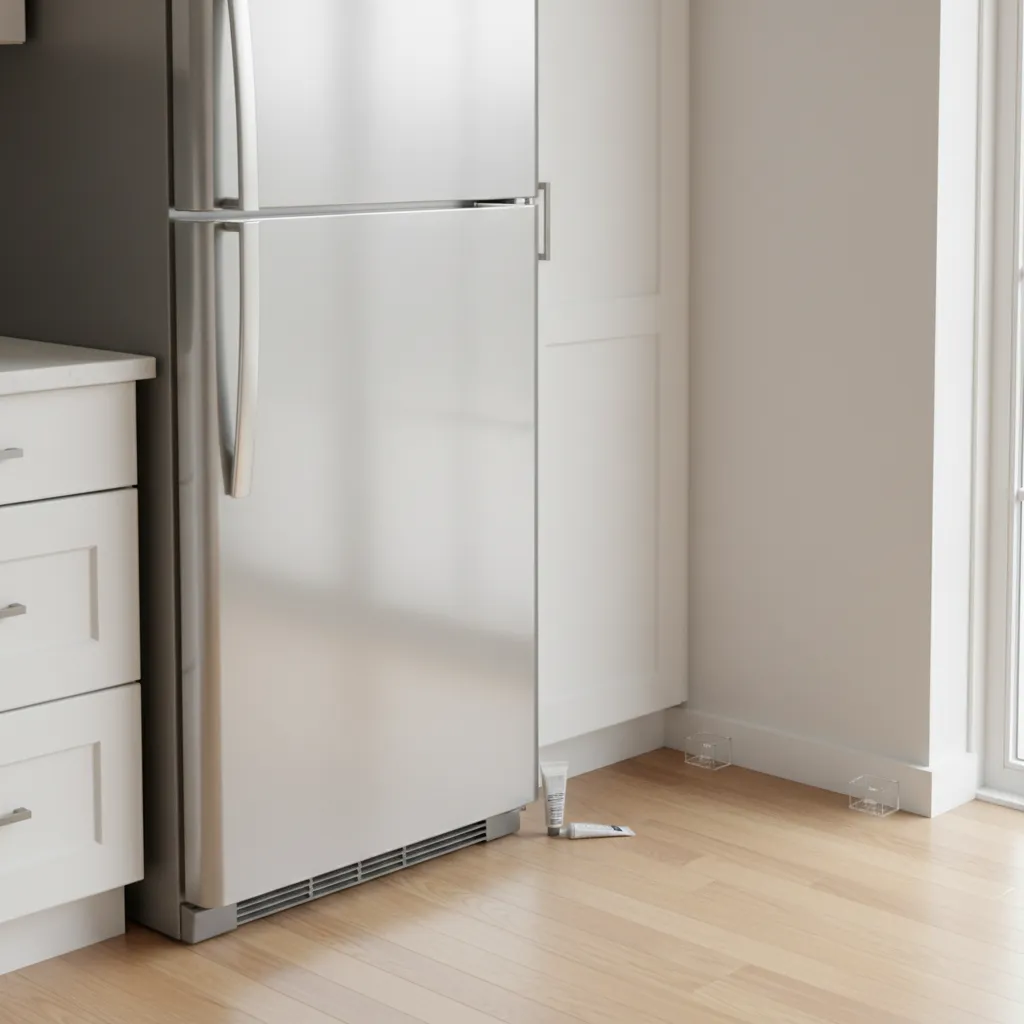 gel bait traps placed behind kitchen appliances and cabinets