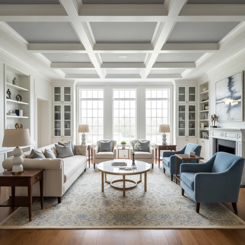 Interior Designer Approaches to Painting Coffered Ceilings