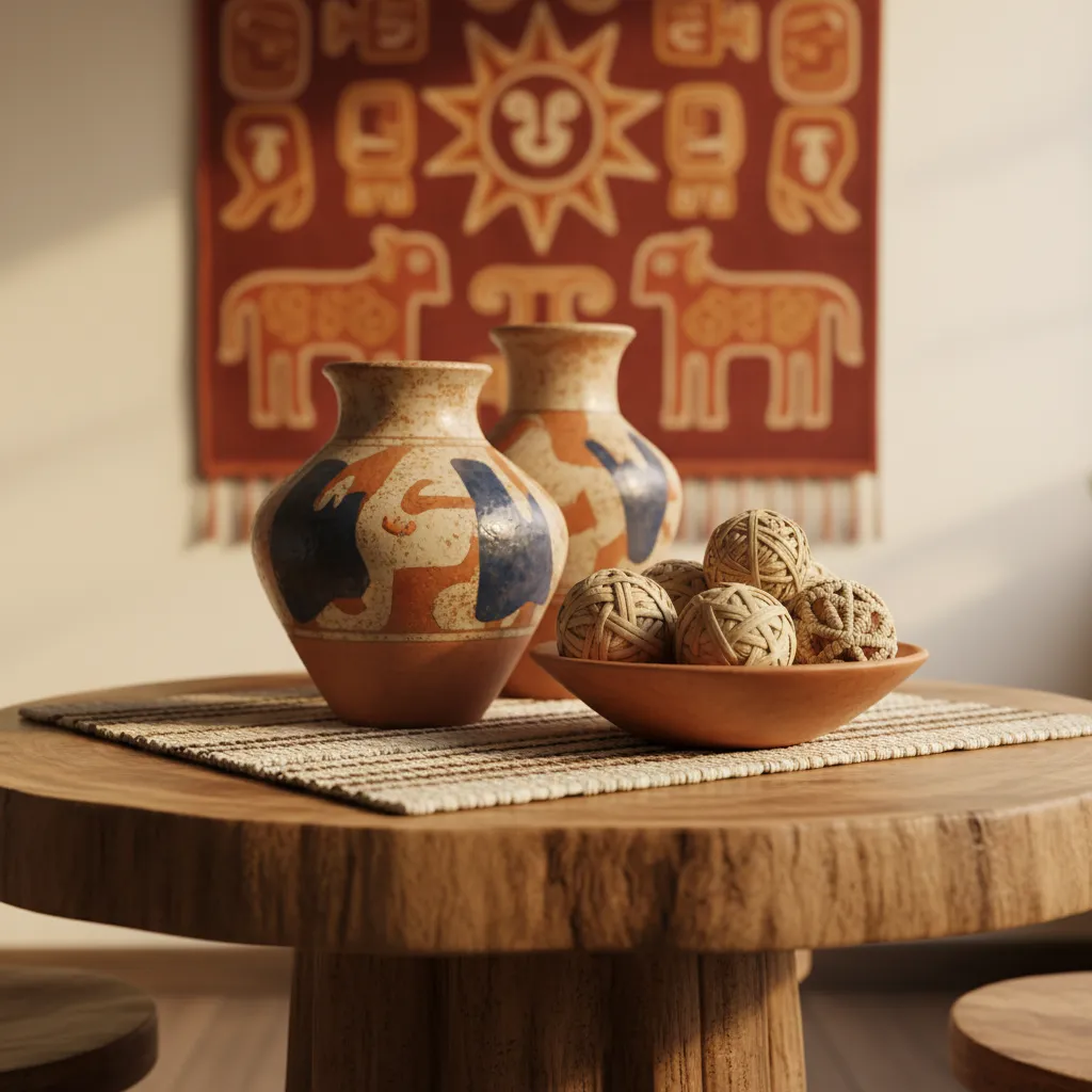 Detalle de decoración artesanal en interior colombiano