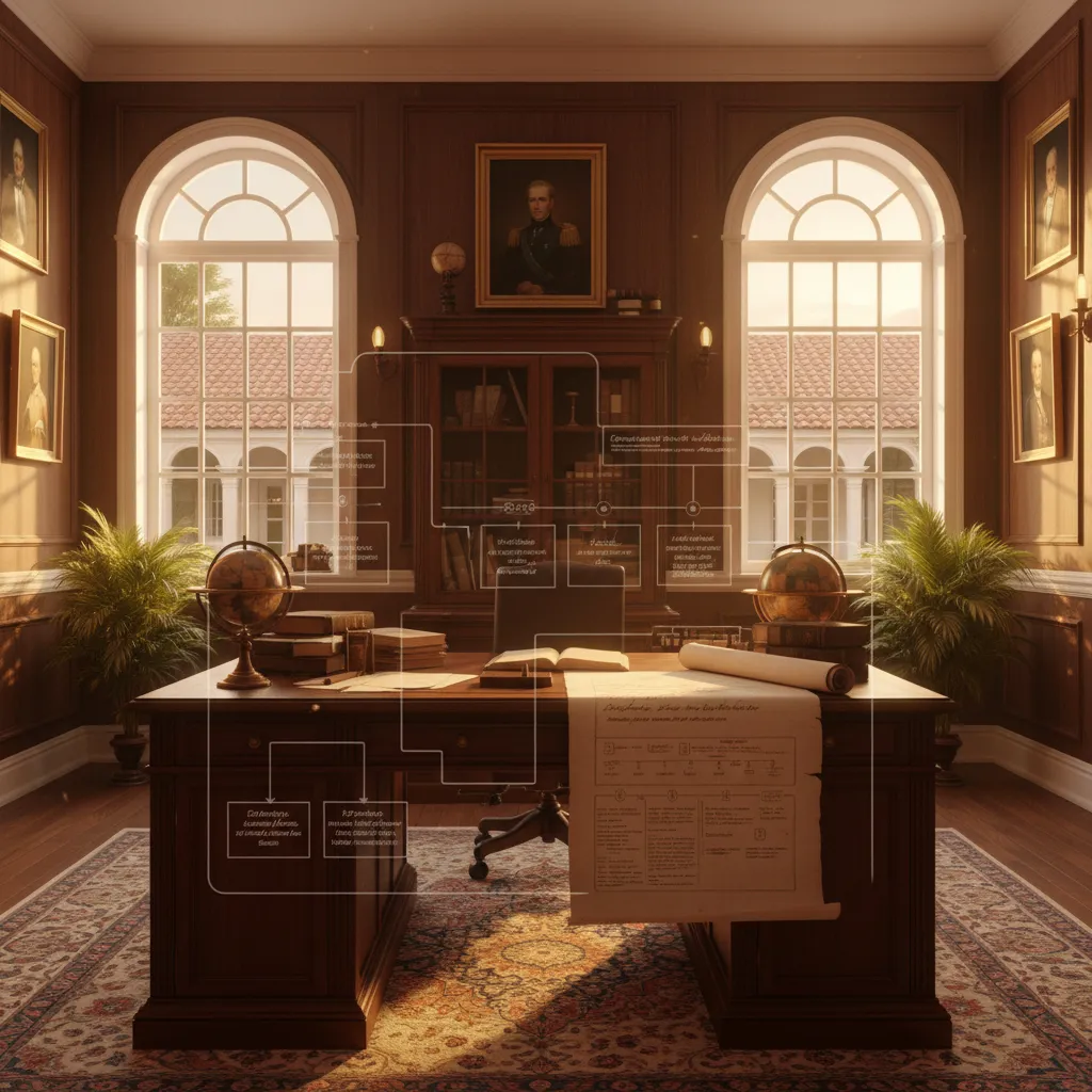 Conceptual visualization of colonial governance structure and administrative hierarchy