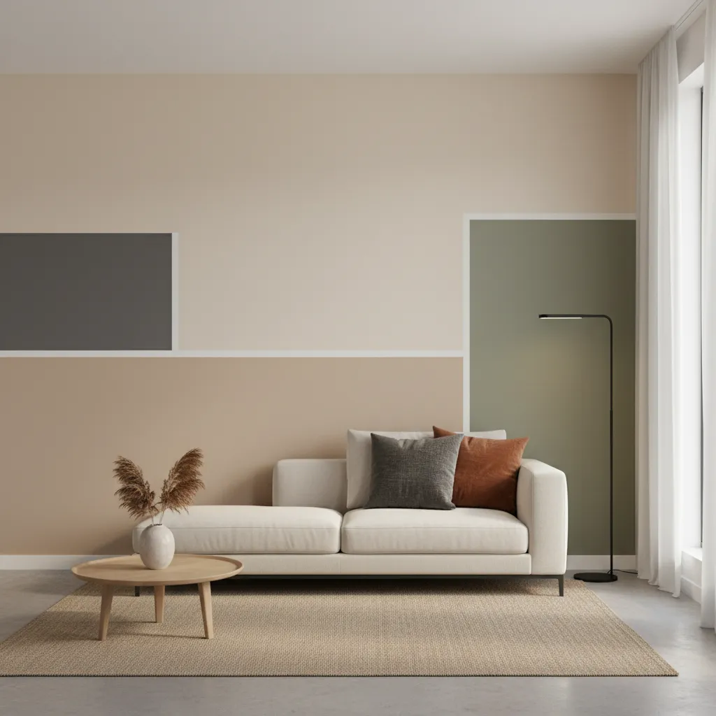 Pared interior con bloques de color modernos