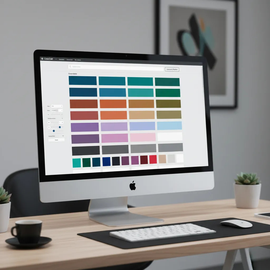 interface of a color palette generator showing multiple palette combinations