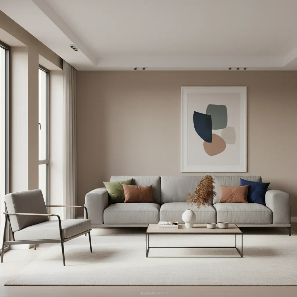 Living room demonstrating dominant secondary and accent color balance