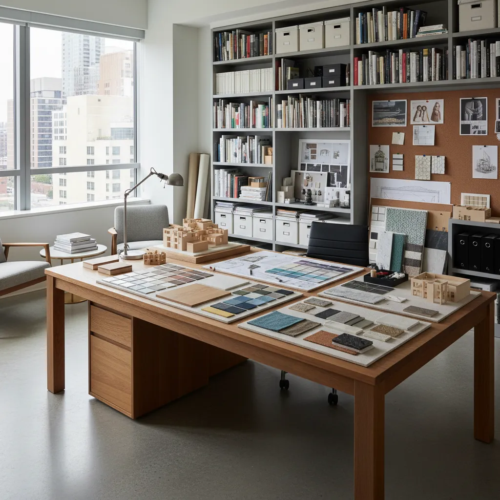 Panel de muestras de colores utilizado para planificar interiores