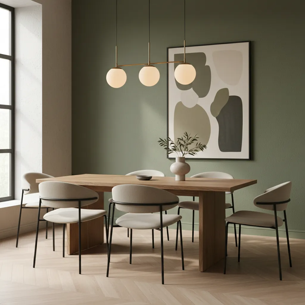 Diseño de interiores comedor con pintura