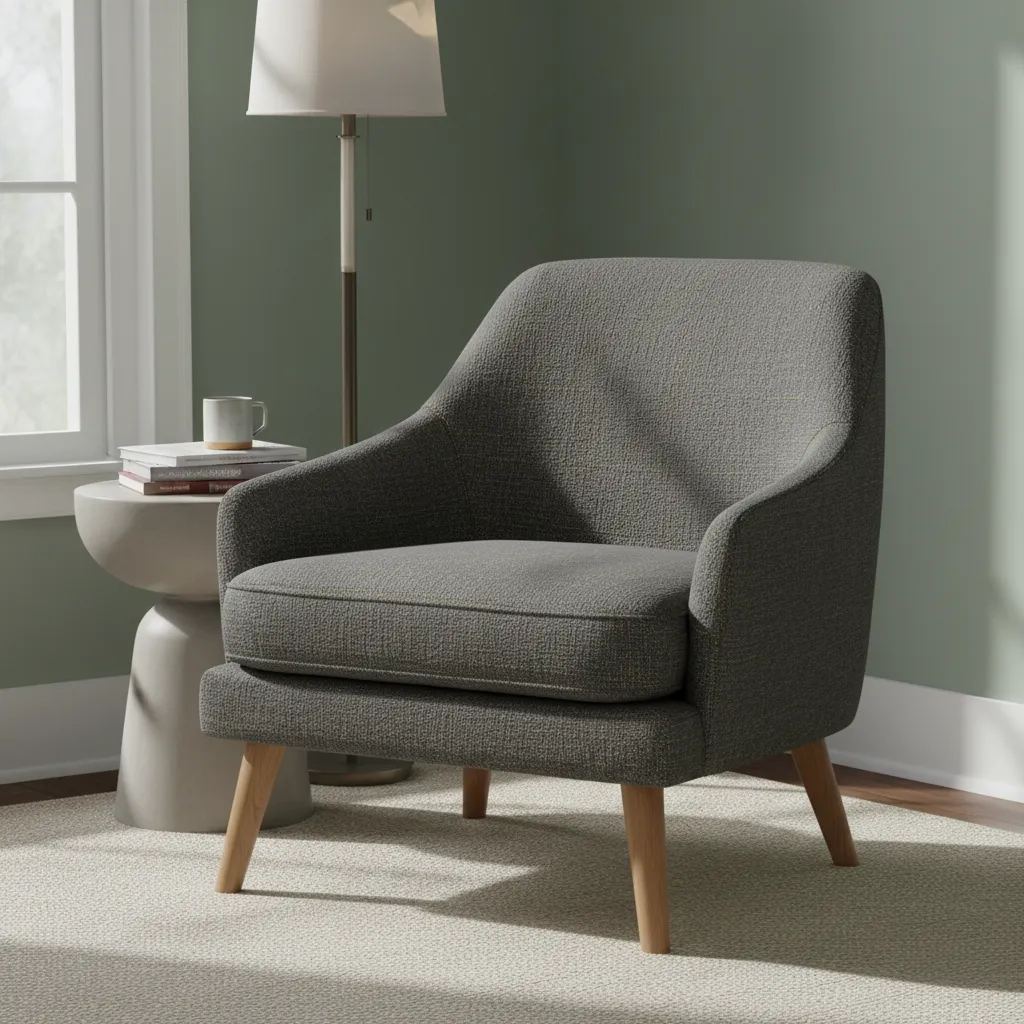 Ergonomic small accent chair with supportive back and comfortable seat depth